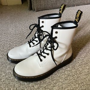 White leather Doc Martens